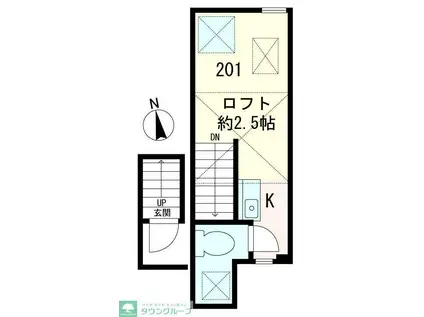 サークルハウス上板橋(ワンルーム/2階)の間取り写真