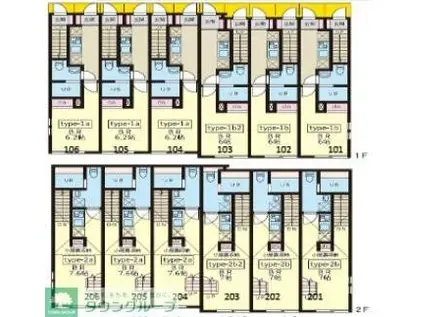 LIGNUM荻窪3丁目(1K/2階)の間取り写真