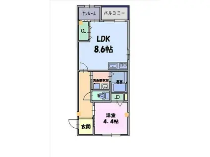 APPRESSO BENE(1LDK/3階)の間取り写真