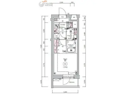 SYNEX YOKOHAMA-SHINMMACHI(1K/2階)の間取り写真