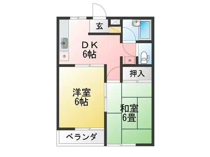 アーリーバード B(2DK/2階)の間取り写真