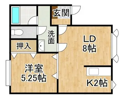 CASTLE.M.KII(1LDK/2階)の間取り写真