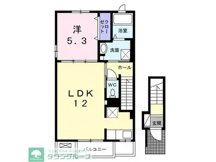 ピュア ライツレジデンスIII(1LDK/2階)の間取り写真