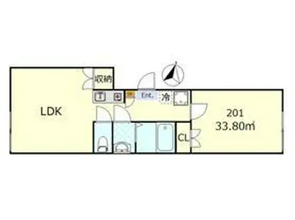 H.A.メテオ(1LDK/2階)の間取り写真