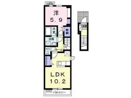 ビッグゲート(1LDK/2階)の間取り写真