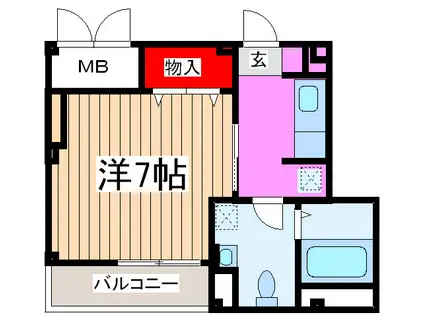 サン・リーフ(1K/3階)の間取り写真