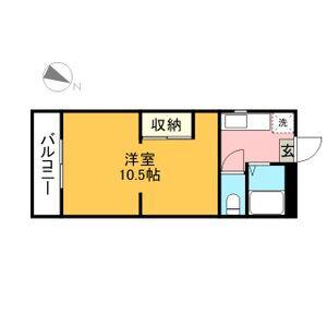 カレッジハイツ豊明(1K/3階)の間取り写真