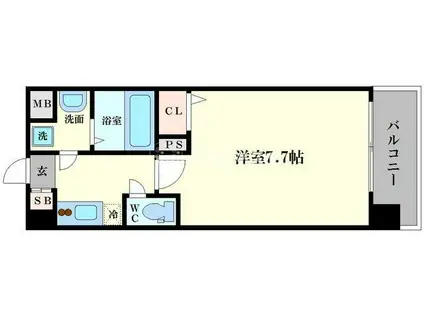 アルザ立売堀(1K/2階)の間取り写真