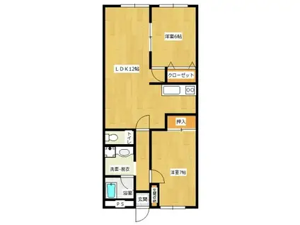 アーバンライフ中山(2LDK/3階)の間取り写真