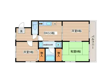 オンディーヌ(3K/5階)の間取り写真