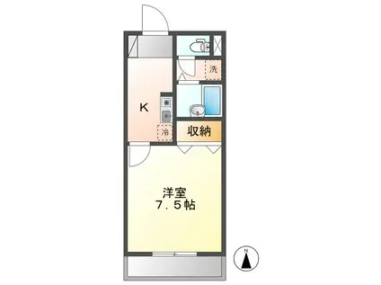 TYKマンション(1K/3階)の間取り写真