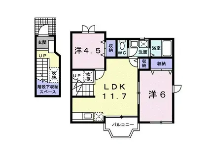 ミールム(2LDK/2階)の間取り写真