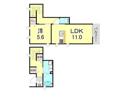 メゾン大谷(1LDK/1階)の間取り写真