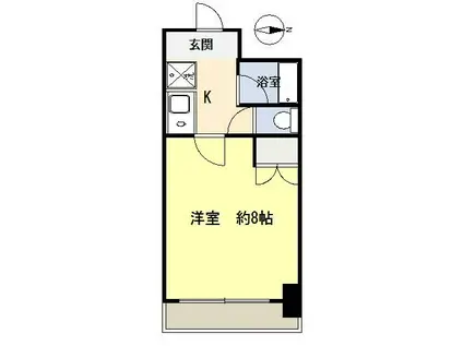 フォレスタはちまん(1K/6階)の間取り写真