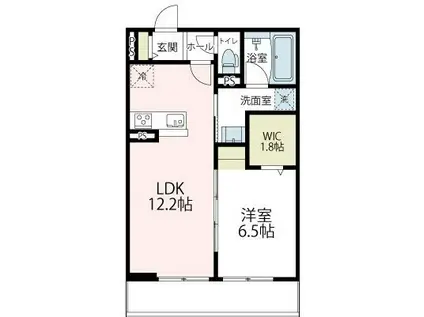 ヴァローレⅢ(1LDK/1階)の間取り写真