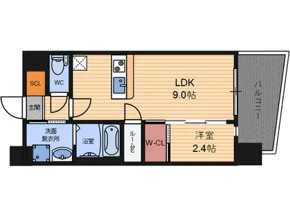 セレニテ天六リアン(1LDK/3階)の間取り写真