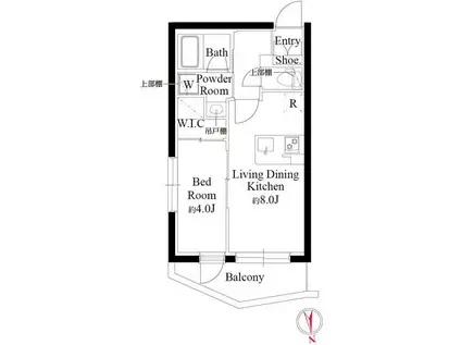 コンポジット品川金子山(1LDK/4階)の間取り写真