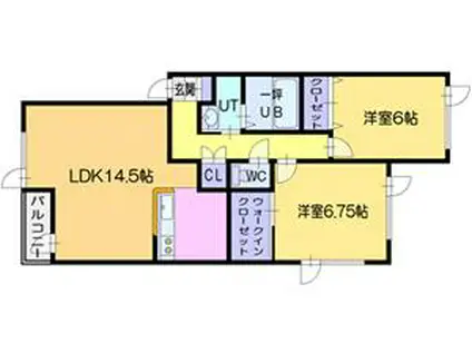 BLESS(2LDK/1階)の間取り写真