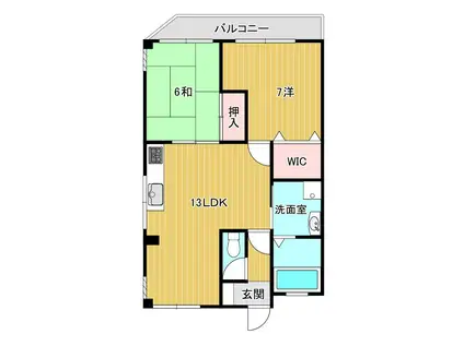 コーポたわら(2LDK/4階)の間取り写真