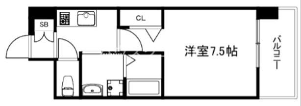 ベラジオ雅び京都西院II(1K/3階)の間取り写真