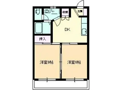 フラッツKM(2DK/2階)の間取り写真