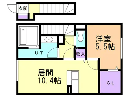 エントピアII(1LDK/2階)の間取り写真