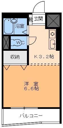 グランアルブル山越II(ワンルーム/4階)の間取り写真