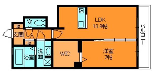 アーク B棟(1LDK/1階)の間取り写真