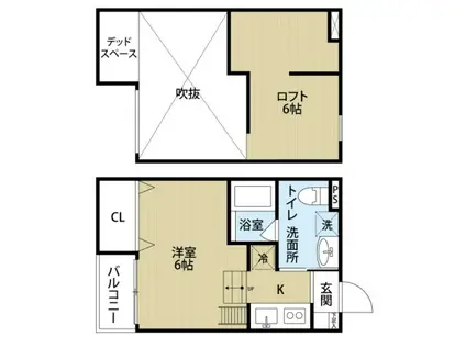 ラ・シャンスIII(1K/1階)の間取り写真