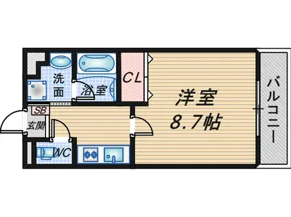 ハーモニーII(1K/2階)の間取り写真