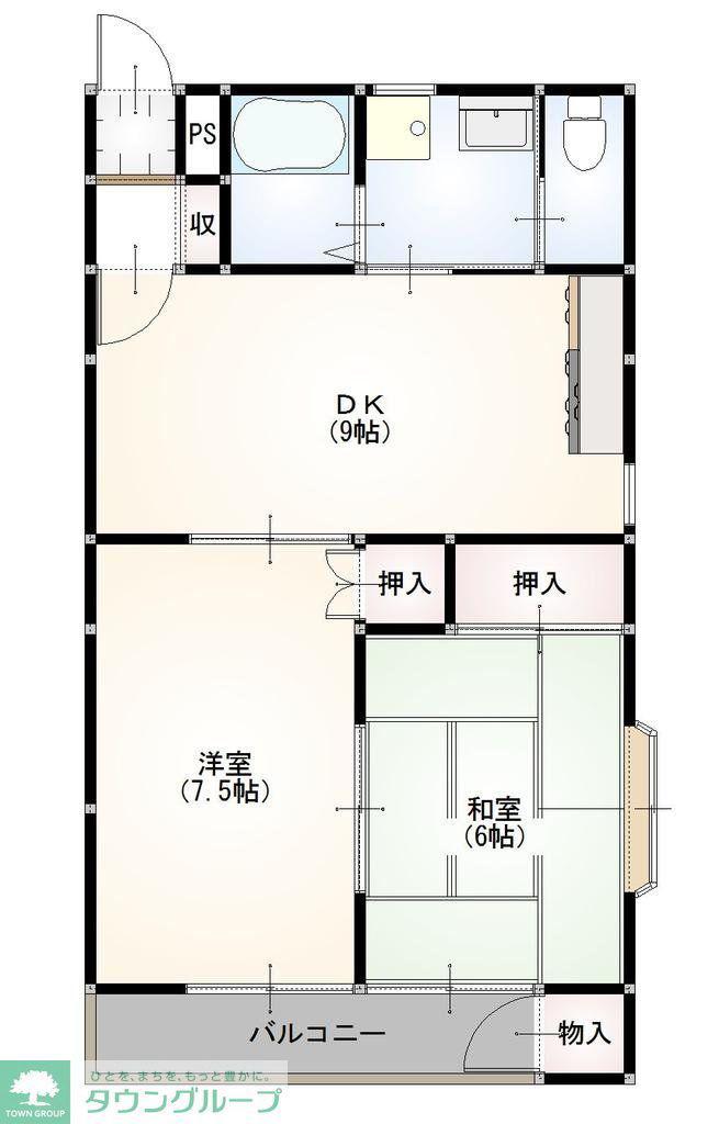 アークヒルズ(2DK/2階)の間取り写真