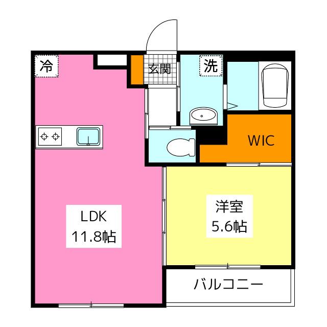 フォレスト離宮BLOOM(1LDK/2階)の間取り写真