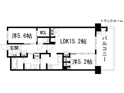 ジオ桃山台レジデンス(2LDK/1階)の間取り写真