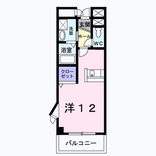シャンテクレール(ワンルーム/3階)の間取り写真