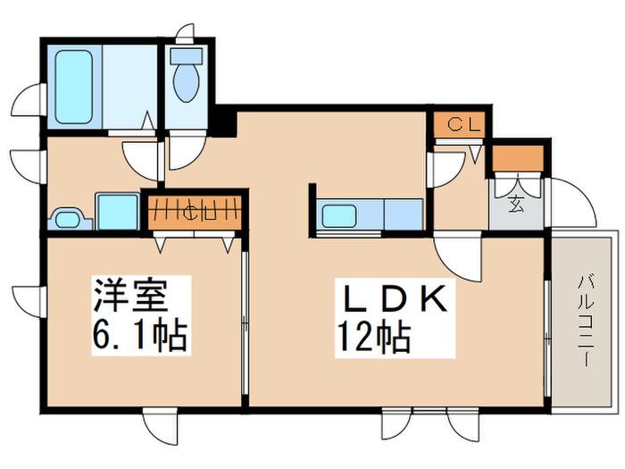 セリジェ古淵(1LDK/1階)の間取り写真