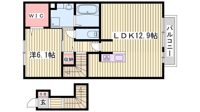 グランクレール自由が丘(1LDK/2階)の間取り写真
