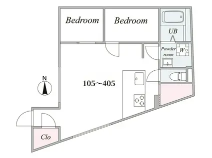 TRIAS148(2LDK/2階)の間取り写真
