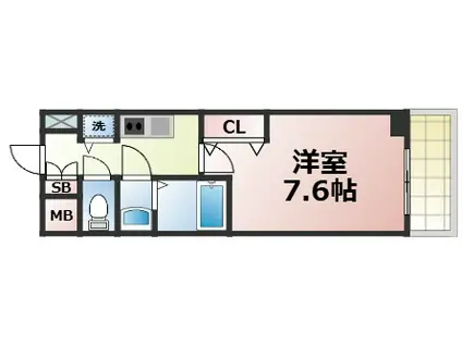エスリード大阪城アクシス(1K/9階)の間取り写真