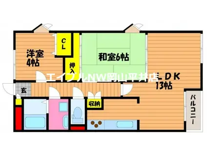 ヴィラ・ノーバ(2LDK/3階)の間取り写真