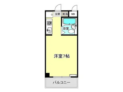 ウイングス北平野(ワンルーム/3階)の間取り写真