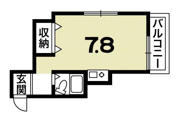 ラクティー大宅(ワンルーム/3階)の間取り写真