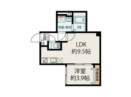 MEGURO EDGE (1LDK/1階)の間取り写真