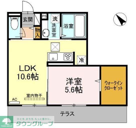 COLINA DO SOL(1LDK/1階)の間取り写真