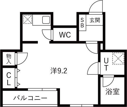 フィーブルサカエ(1K/6階)の間取り写真