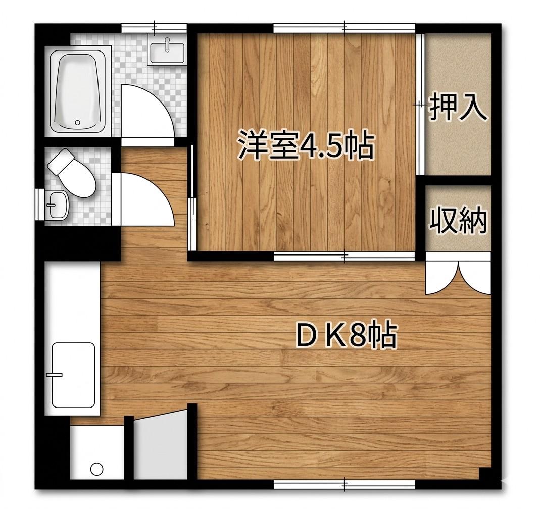 ハイデルベルク(1DK/1階)の間取り写真