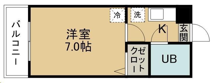 メゾンドエトワール2(1K/2階)の間取り写真