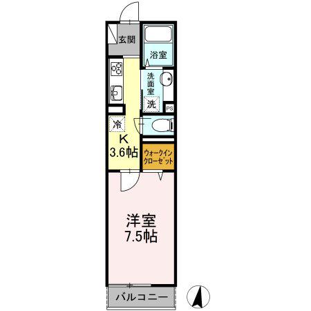 メゾン グランツ(1K/1階)の間取り写真
