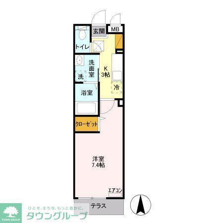 フォンテ(1K/1階)の間取り写真