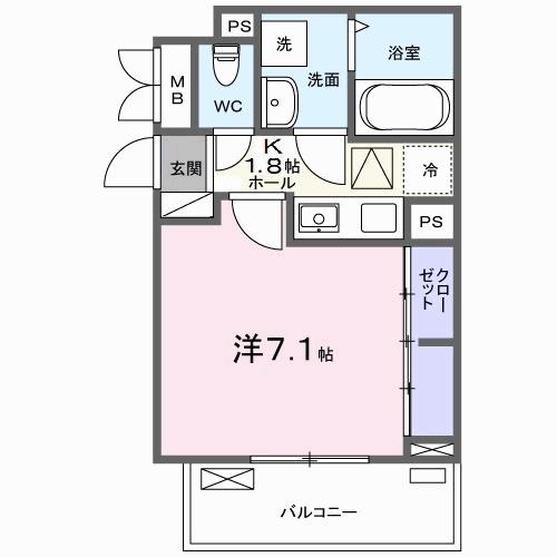 JADA HOUSE桜井(1K/1階)の間取り写真