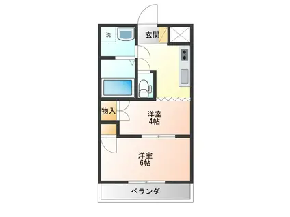 サンフラワーマンション(2K/1階)の間取り写真